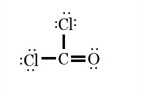 ساختار لوویس مولکول COCl2