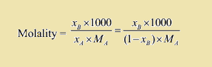 رابطه کسر مولی و مولالیته