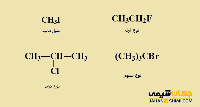 انواع آلکیل هالید