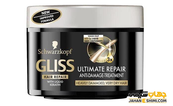 ماسک مو ترمیم کننده مو های خشک و آسیب دیده گلیس مدل Ultimate Repair